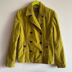 Chartreuse Lucky Brand Velvet Coat